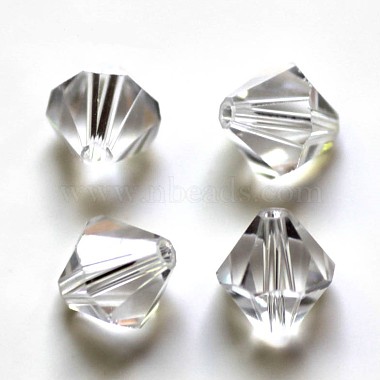 5mm Clear Bicone Glass Beads