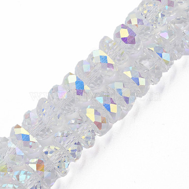 Clear AB Half Round Glass Beads