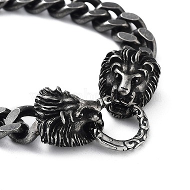 304 Stainless Steel Cuban Link Chains Bracelets(BJEW-D031-13B)-3