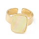 Natural Shell Rectangle Open Cuff Ring(STAS-E125-05G)-3