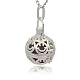 Silver Color Plated Brass Hollow Round Cage Pendants(KK-J216-07S)-2