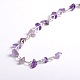 Handmade Natural Amethyst Chips Beads Chains for Necklaces Bracelets Making(AJEW-JB00043-04)-1