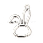 Tibetan Style Alloy Big Pendants, Rabbit Head Charms, Hollow, Antique Silver, 32x21x1.5mm, Hole: 2.5mm, about 500pcs/1000g(PALLOY-M198-16AS)