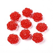 Resin Cabochons, Flower, Red, 20x19x10mm(X-CRES-B2020-A99)