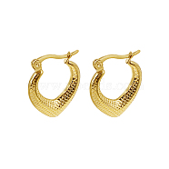 304 Stainless Steel Hoop Earrings for Women, Heart, Golden, 21x18mm(YI9341-1)