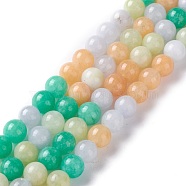 Dyed Natural White Jade Beads Strands, Round, Mixed Color, 6mm, Hole: 0.8mm, about 61pcs/strand, 14.76 inch(37.5cm)(G-I299-F08-6mm)