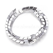 Electroplated Non-magnetic Synthetic Hematite Beads Strands, Polish, Arrow, Platinum Plated, 8x8.5x4mm, Hole: 1mm, about 59pcs/strand, 15.74 inch(40cm)(G-P392-E06)