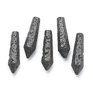 Natural Lava Rock Pointed Beads, Healing Stones, Reiki Energy Balancing Meditation Therapy Wand, Bullet, Undrilled/No Hole Beads, Bumpy, Faceted, for Wire Wrapped Pendants Making, 29~33x7.5~8.5mm(G-E490-C35)
