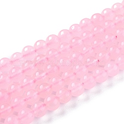 Natural White Jade Beads, Round, Dyed, Pink, 6mm, Hole: 1mm, about 58~61pcs/strand, 37.5~38.5cm(G-J390-C01-10)
