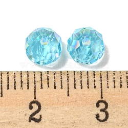 Electroplate Glass Beads, Rondelle, Cyan, 6x4mm, Hole: 1.4mm, 100pcs/bag(EGLA-Z004-01A-01)