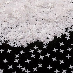 Plastic Sequin Beads, Matte Style, Sewing Craft Decorations, Star, WhiteSmoke, 4x4x0.2mm(PVC-R024-07A)