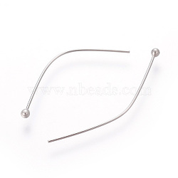 304 Stainless Steel Ball Head Pins, Stainless Steel Color, 27x0.5mm, 24 Gauge, Head: 1.6mm(STAS-E452-01P-G)
