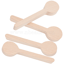 4Pcs Beechwood Spoon Mold, Unfinished Wood Accessories, Antique White, 15.8x4.05x1.9cm(DIY-GF0005-09)
