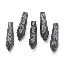Natural Lava Rock Pointed Beads, Healing Stones, Reiki Energy Balancing Meditation Therapy Wand, Bullet, Undrilled/No Hole Beads, Bumpy, Faceted, for Wire Wrapped Pendants Making, 29~33x7.5~8.5mm(G-E490-C35)