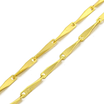 Brass Bar Link Chain Necklaces Making with Clasp, for Beadable Necklace Making, Real 18K Gold Plated, 17.76 inch(45.1cm), Wide: 1.5mm