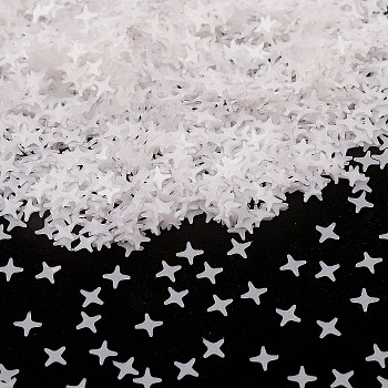 Plastic Sequin Beads, Matte Style, Sewing Craft Decorations, Star, WhiteSmoke, 4x4x0.2mm