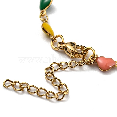 Placage ionique (ip) doré 304 colliers en chaîne à maillons coeur en acier inoxydable(NJEW-E098-02G-01)-3