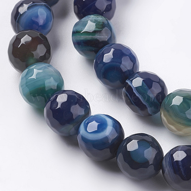 Faceted Round Dyed Natural Striped Agate/Banded Agate Beads Strands(G-G581-10mm-M)-3