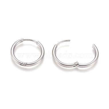 202 Stainless Steel Huggie Hoop Earrings(X-EJEW-F111A-19mm-P)-3