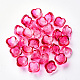 Bouchons de perles en verre peint à la bombe transparent à 4 pétale(X-GGLA-S054-009B-02)-1