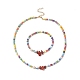 Наборы браслетов и ожерелий из стеклянных бусин радужного цвета(SJEW-JS01269)-1