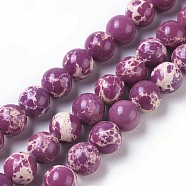 Synthetic Imperial Jasper Beads Strands, Dyed, Round, Purple, 8mm, Hole: 0.8mm, about 47pcs/strand, 14.96 inch(38cm)(G-I199-35-8mm-B)
