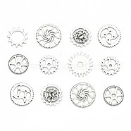 Metal Alloy Steampunk Gear Charms Connectors Cog Pendants, Lead Free, Antique Silver, 19~25x1~1.5mm, Hole: 2~14.5mm, about 256~273pcs/500g(TIBEP-X0021-01AS-LF)