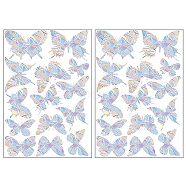 PVC Window Static Stickers, Butterfly Pattern, for Window or Stairway Home Decoration, Clear, 300x200x0.2mm, 2 sheets/set(AJEW-WH0348-60)