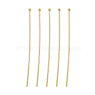 Brass Ball Head Pins, Golden, Size: about 0.7mm thick(21 Gauge), 60mm long, Head: 1.8mm(X-RP0.7x60mm-G)
