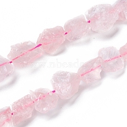 Natural Rose Quartz Beads Strands, Rough Raw Stone, Nuggets, 11~25x11~20mm, Hole: 1.2mm, about 12~15pcs/strand, 7.48 inch~7.87 inch(19~20cm)(G-I283-E05)
