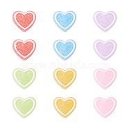 Yilisi 60Pcs 6 Colors Resin Cabochons Accessories, Frosted, Imitation Berry Candy, Heart, Mixed Color, 15x17x5.5mm, 10pcs/color(RESI-YS0001-03)