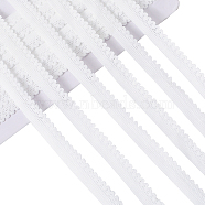 Polyester Elastic Lace Trim, for Clothes Sewing, White, 1/2 inch(12mm)(SRIB-WH0011-122A)