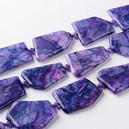 Natural Crazy Lace Agate Nuggets Bead Strands, Agate Slices, Dyed, 25~45x21~36x6~7mm, Hole: 2mm, about 15.35 inch(G-L347-12)