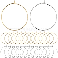 120Pcs 2 Style 316 Surgical Stainless Steel Wine Glass Charms Rings, Hoop Earring Findings, DIY Material for Basketball Wives Hoop Earrings, Real Gold Plated & Stainless Steel Color, 37~35x35x0.7mm, 60Pcs/style(STAS-SC0007-23)