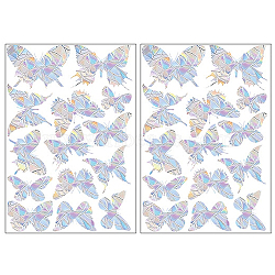 PVC Window Static Stickers, Butterfly Pattern, for Window or Stairway Home Decoration, Clear, 300x200x0.2mm, 2 sheets/set(AJEW-WH0348-60)