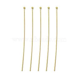 Brass Ball Head Pins, Golden, Size: about 0.7mm thick(21 Gauge), 60mm long, Head: 1.8mm(X-RP0.7x60mm-G)