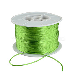 Round Nylon Thread, Rattail Satin Cord, for Chinese Knot Making, Yellow Green, 1mm, 100yards/roll(NWIR-R005-027)