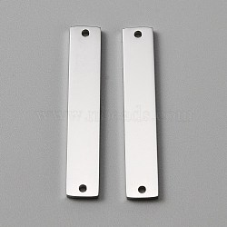 304 Stainless Steel Connector Charms, Rectangle, Stainless Steel Color, 35x6x1.5mm, Hole: 1.5mm(FIND-WH0044-92P)