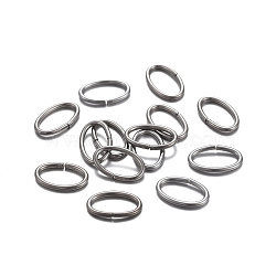 Tarnish Resistant 304 Stainless Steel Jump Rings, Open Jump Rings, Oval, Stainless Steel Color, 20 Gauge, 8x5x0.8mm, Inner Diameter: 3.5x6.5mm(STAS-F221-40P-A)