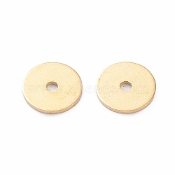 Brass Spacer Beads, Long-Lasting Plated, Disc, Real 18K Gold Plated, 6x0.5mm, Hole: 1mm(X-KK-K241-21G)