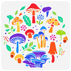 PET Hollow Out Drawing Painting Stencils, for DIY Scrapbook, Photo Album, Mushroom Pattern, 30x30cm(DIY-WH0391-0271)