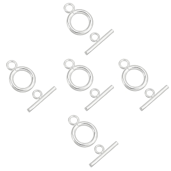304 Stainless Steel Toggle Clasps, Silver, Ring: 16x12x2mm, Hole: 2.5mm, Bar: 18x7x2mm, Hole: 3mm, 24sets/box