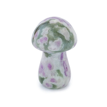 Natural Jade Healing Mushroom Figurines, Reiki Energy Stone Display Decorations, 35mm