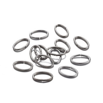 304 Stainless Steel Jump Rings, Open Jump Rings, Oval, Stainless Steel Color, 20 Gauge, 8x5x0.8mm, Inner Diameter: 3.5x6.5mm