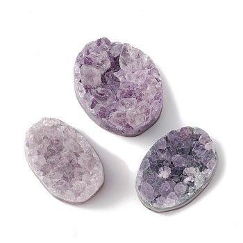 Natural Amethyst Cluster, Druzy Amethyst Specimen, for Home Display Decoration, Oval, 30~33x20~27x15~20mm