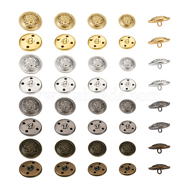 64 個 16 スタイルの真鍮シャンクボタン(BUTT-TA0001-09)-2