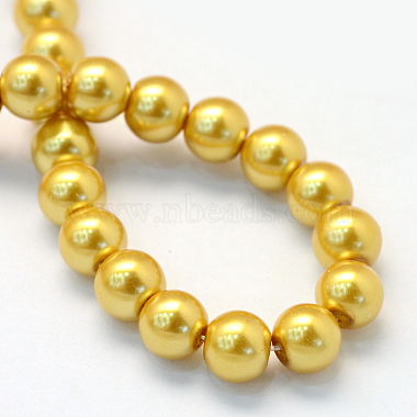 Baking Painted Pearlized Glass Pearl Round Bead Strands(HY-Q330-8mm-31)-4