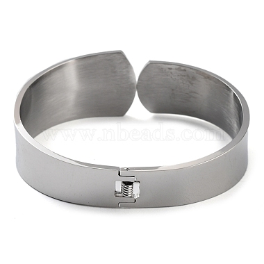 Non-Tarnish 304 Stainless Steel Wide Cuff Bangles(BJEW-G689-02P)-3