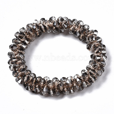 Bracelets extensibles en perles de verre transparentes à facettes(BJEW-S144-001B-01)-2