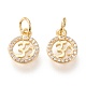 Brass Micro Pave Clear Cubic Zirconia Charms(ZIRC-I044-47G)-1